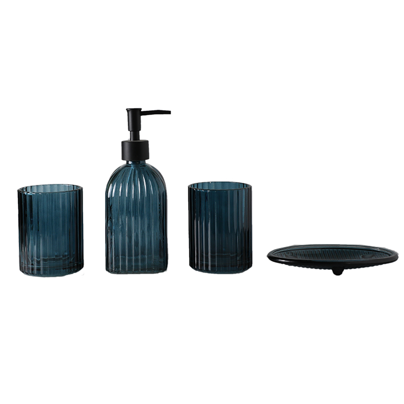 Glass hand washing bottle set