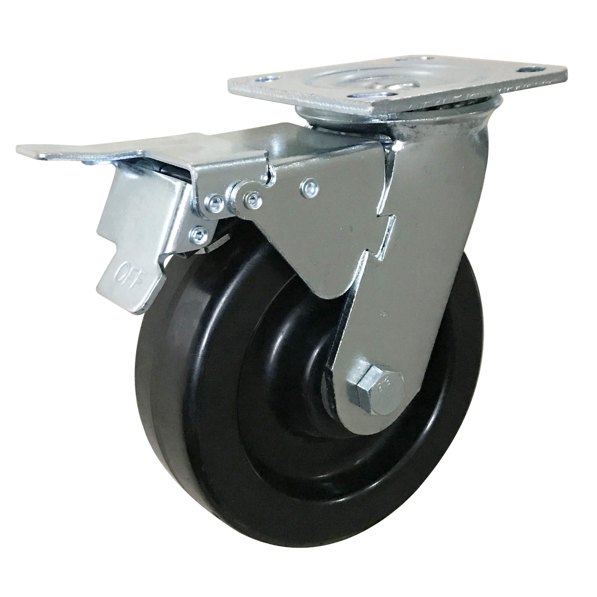 Wholesale heavy duty soild phenolic 6" medicine truck /stroller/ stock cart swivel caster wheel with double brake