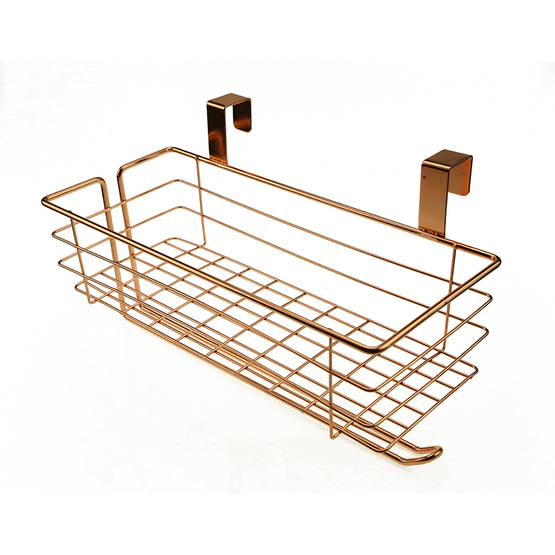 Household series kitchen storage metal basket rose copper barsket golden storage barsket