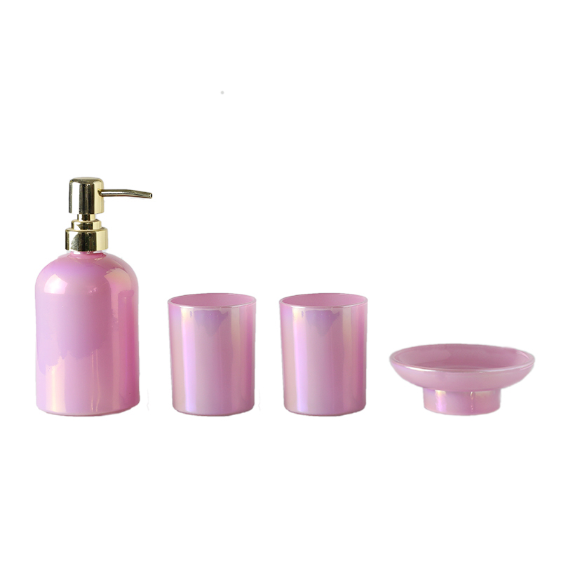 Glass hand washing bottle set