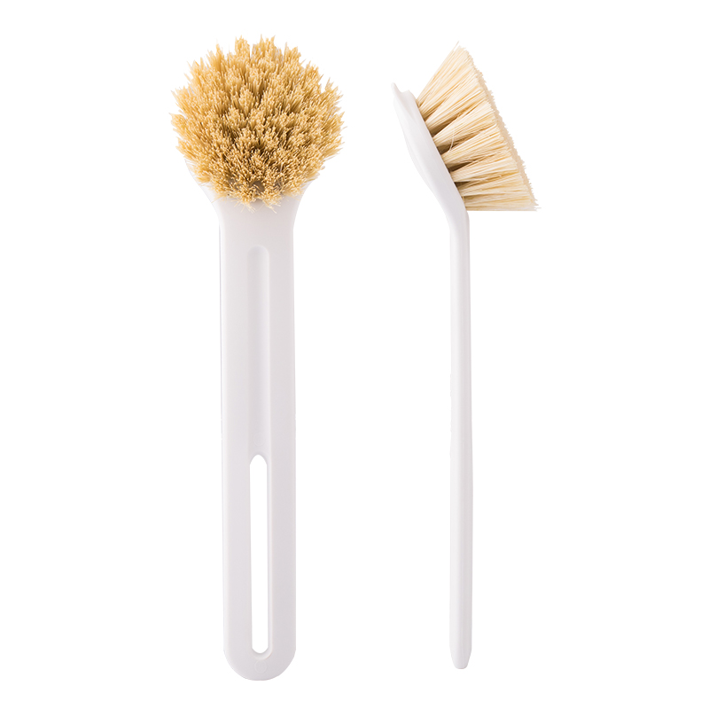 Plastic long handle & sysal fibers dish brush scrub brush and pot scrubber for kitchen cleaning
