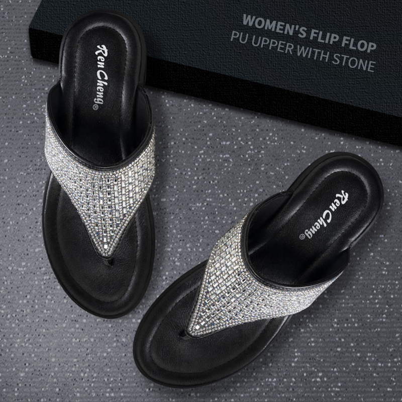 Women's Craft Flip Flop With Stone Pu Upper And Eva Outsole