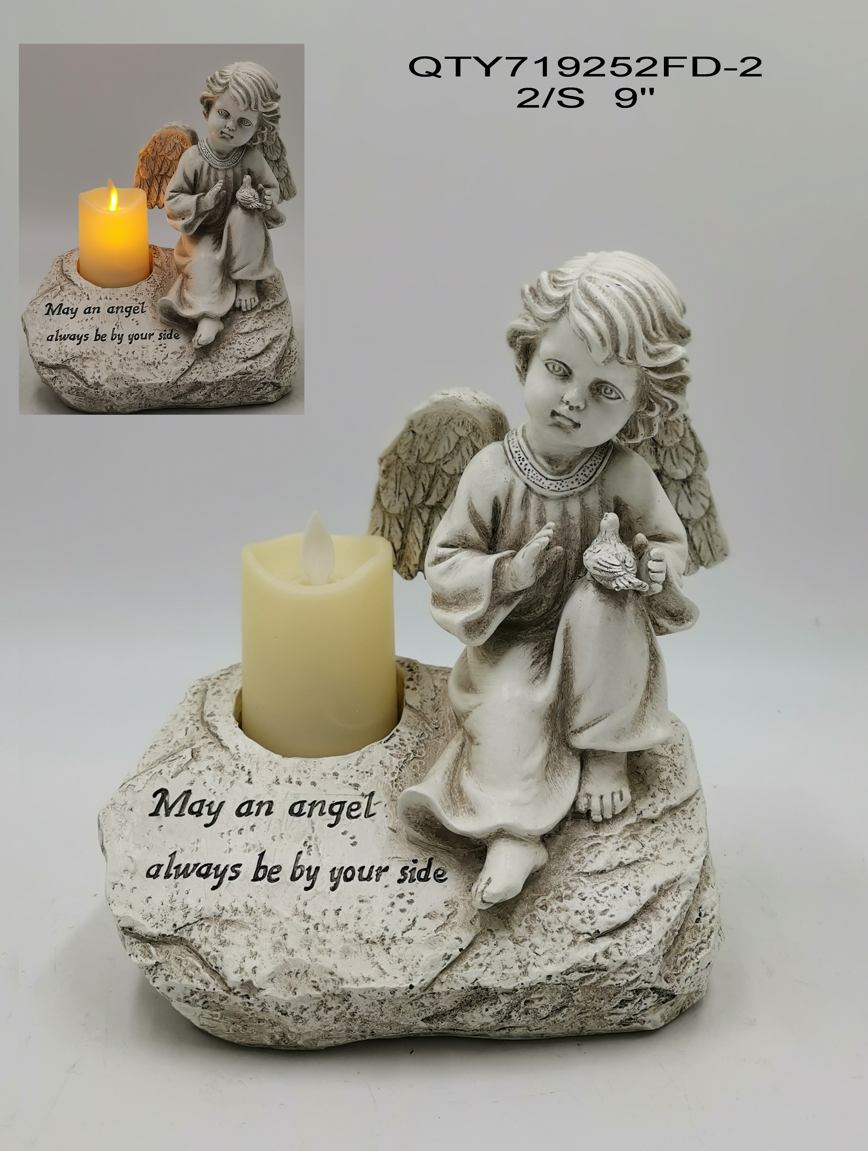 Garden decorations the cemetery Angel with LED candle