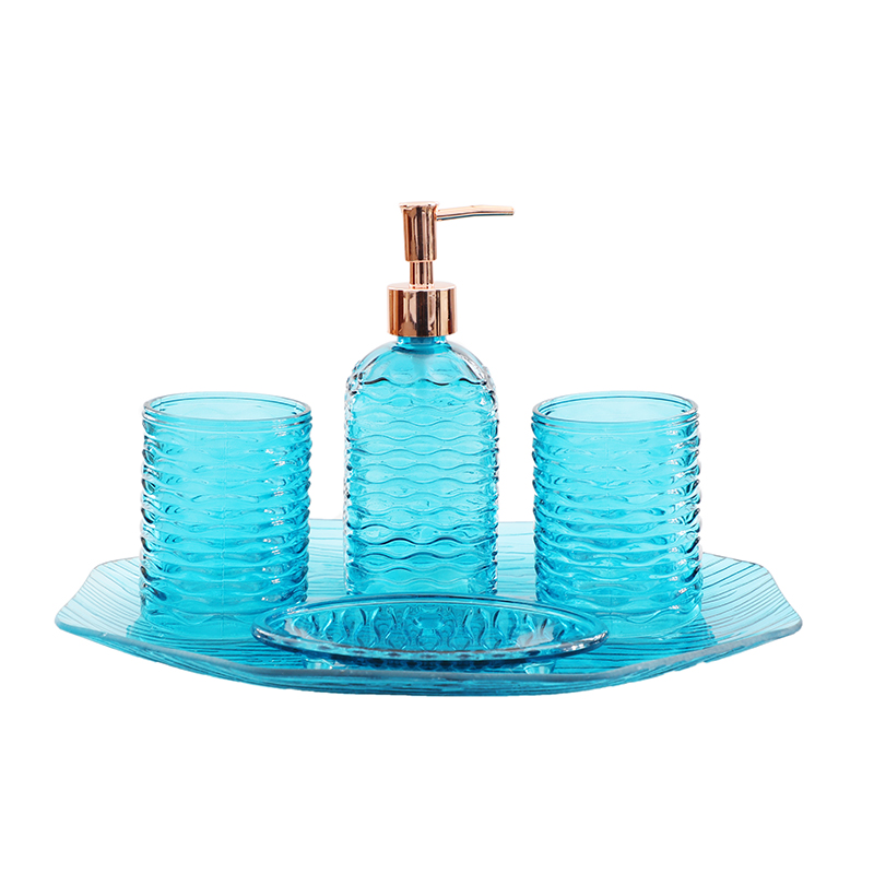 Glass hand washing bottle set