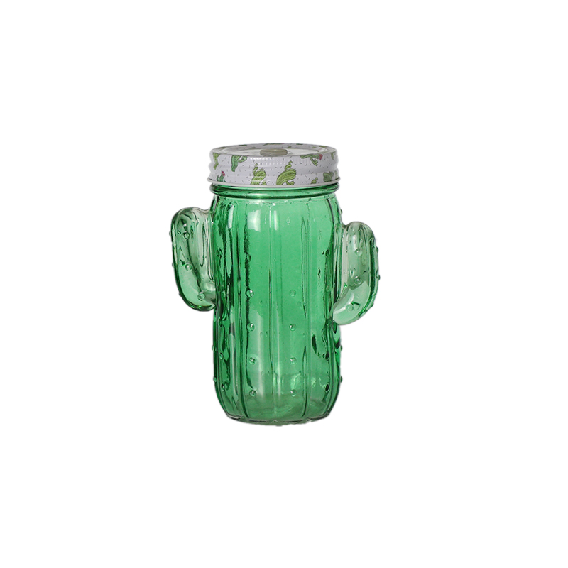 Glass cactus mason jar