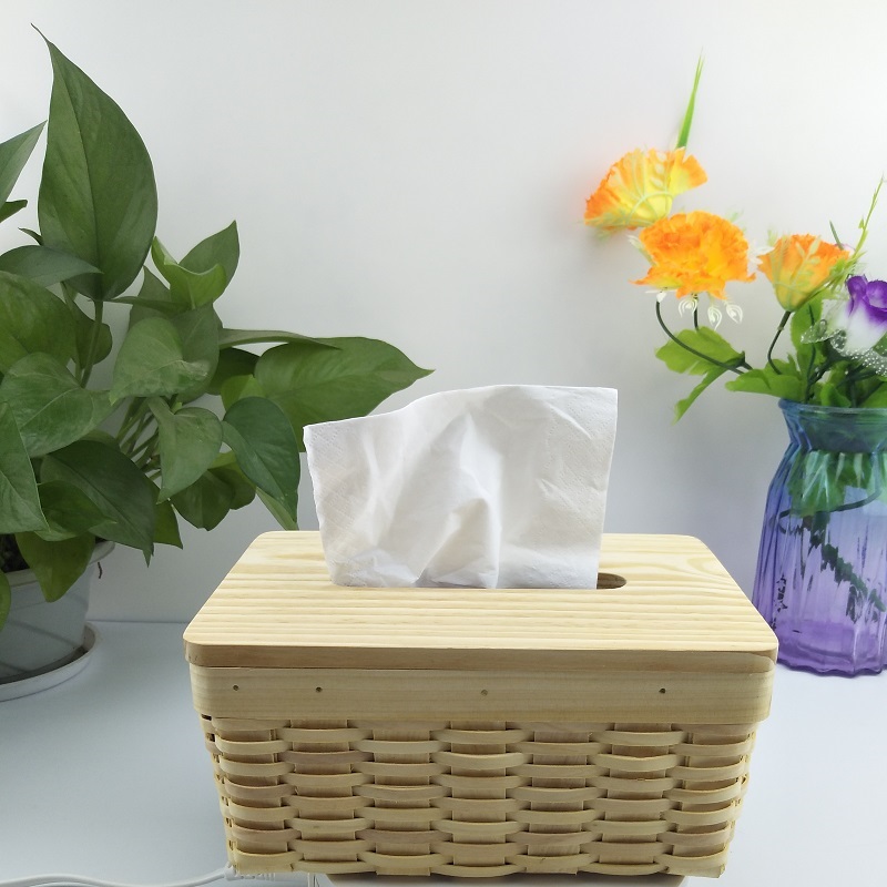 Hand-woven wooden tissue box paper drawing box rectangle