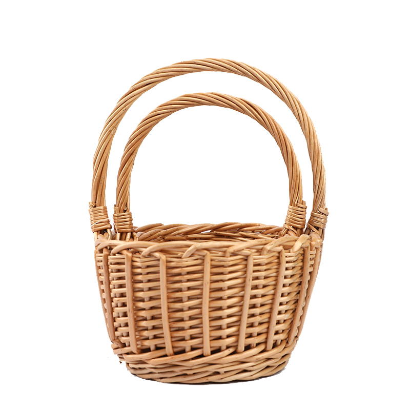 Customize Wholesale Willow Gift Packing Handmade Woven Fruit Storage Christmas Natural Wicker Basket