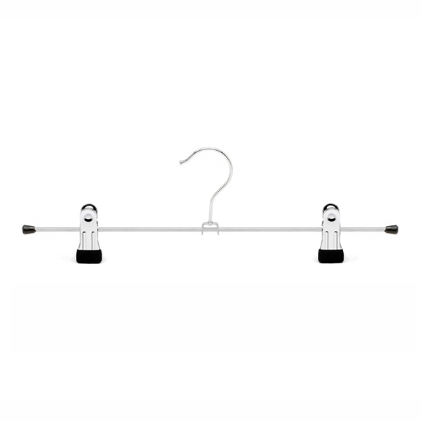 Best selling supermarket space saving metal pants hanger with clips
