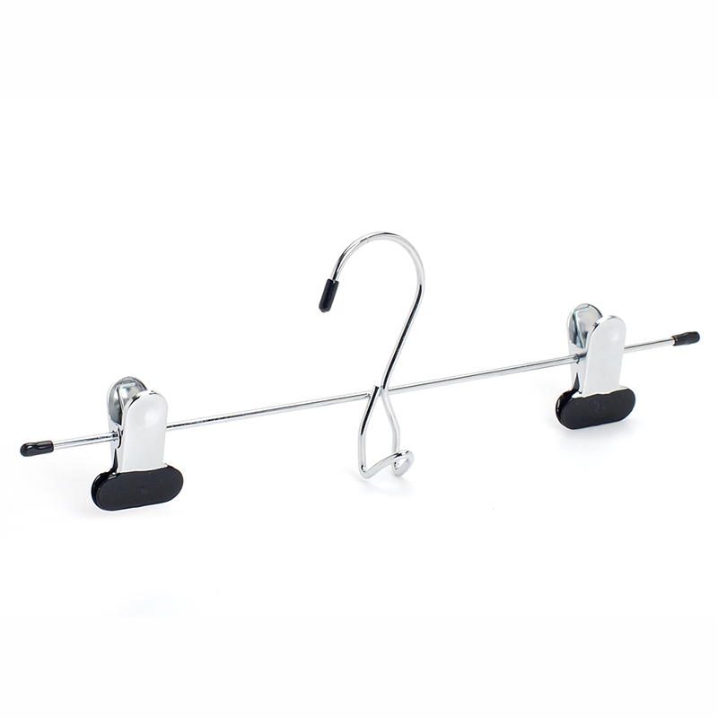Metal hanger pants hanger with metal clips household pants hanger