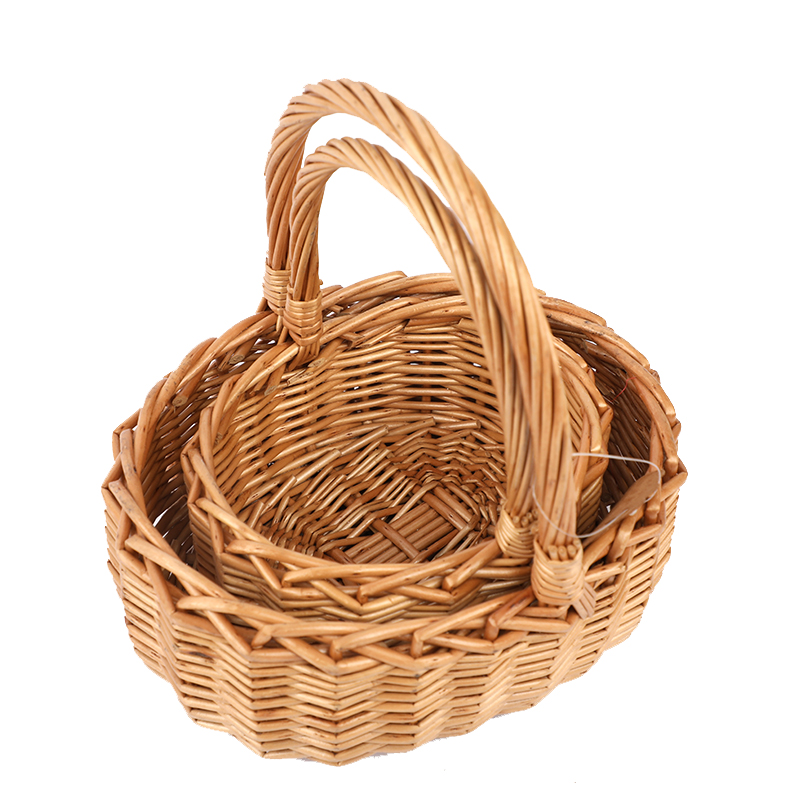 "Customize Wholesale Willow Gift Packing Handmade Woven Fruit Storage Christmas Natural Wicker Basket