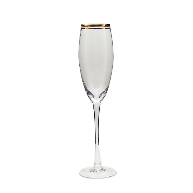 champagne flutes with gold rim