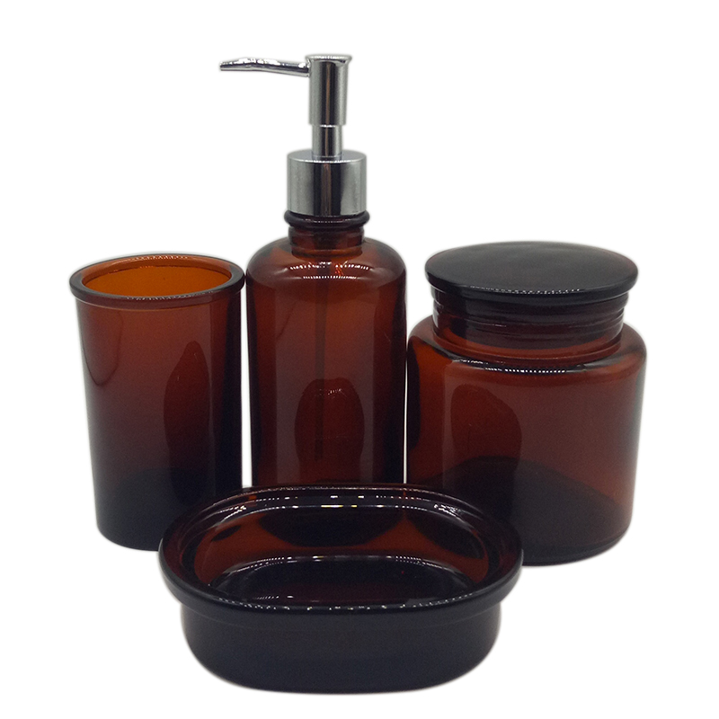 Solid colour lotion glass bottles