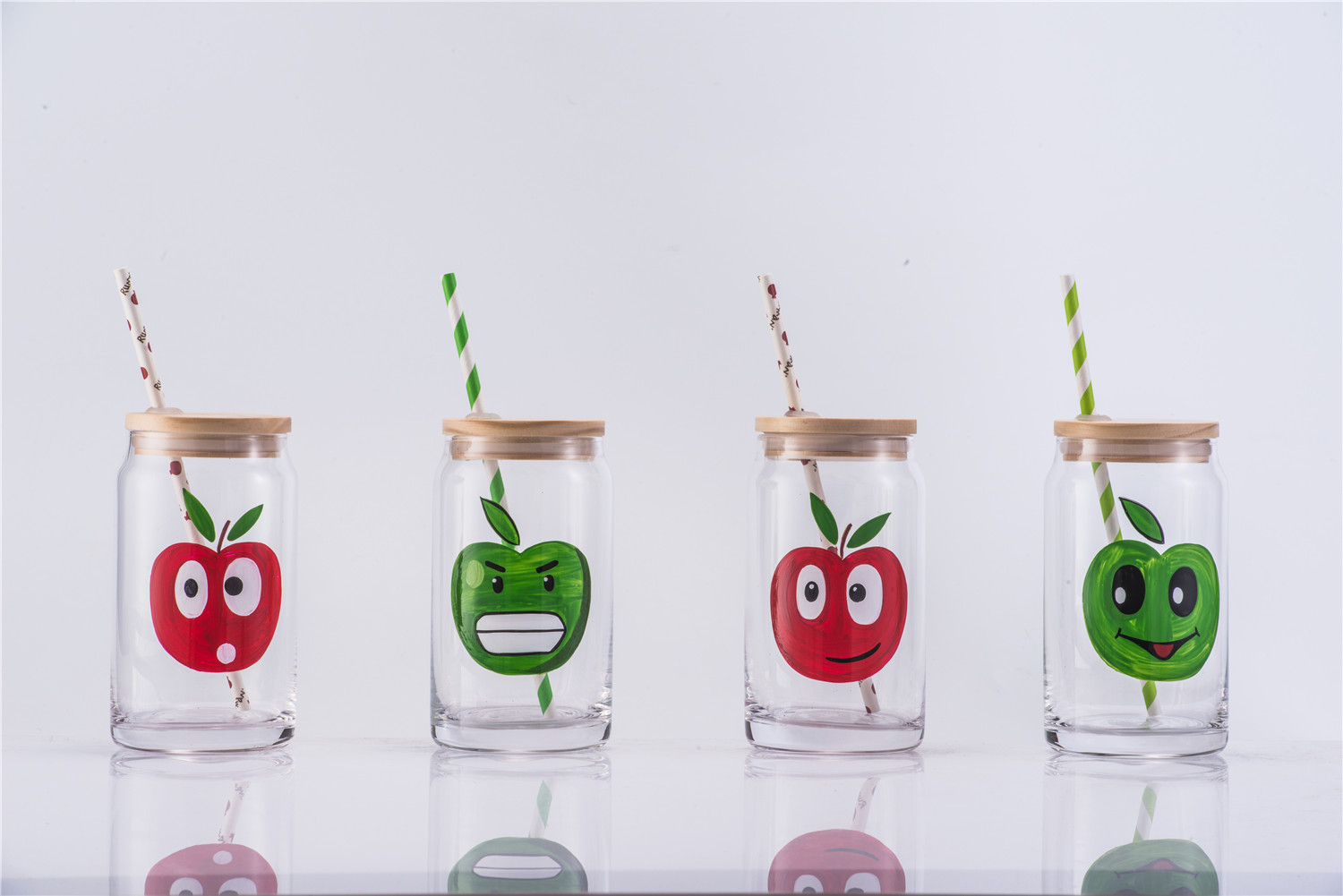 Juice glass with straw