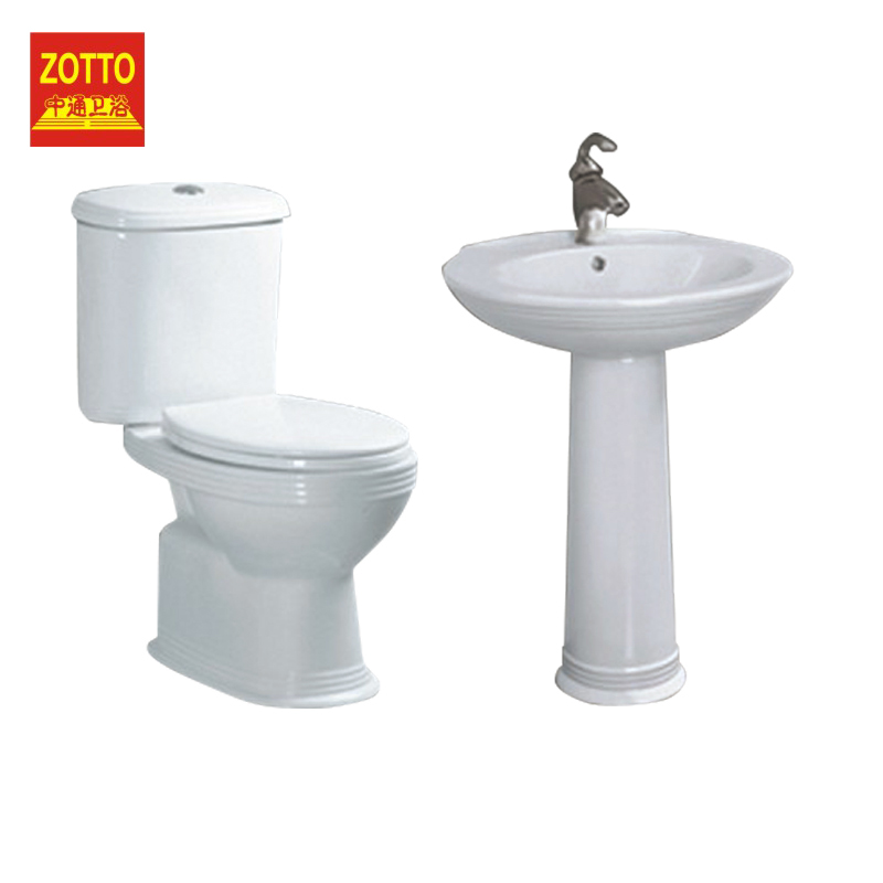 Washdown two piece toilet 4 inch big hole sanitary ware wc