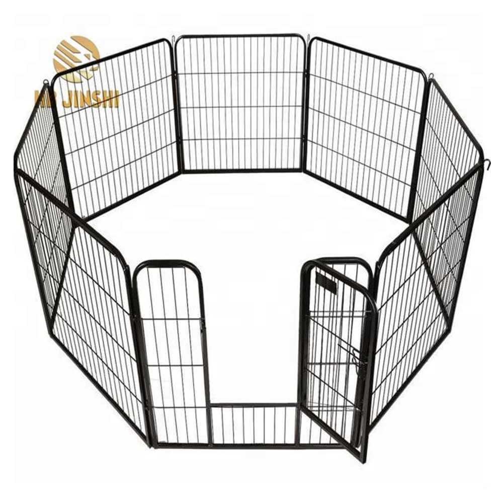 Pet cage 8 pcs panel New Black Welded Powder Coated Pet Exercise Cage Dog Barrier Fence Play Pen Kennel