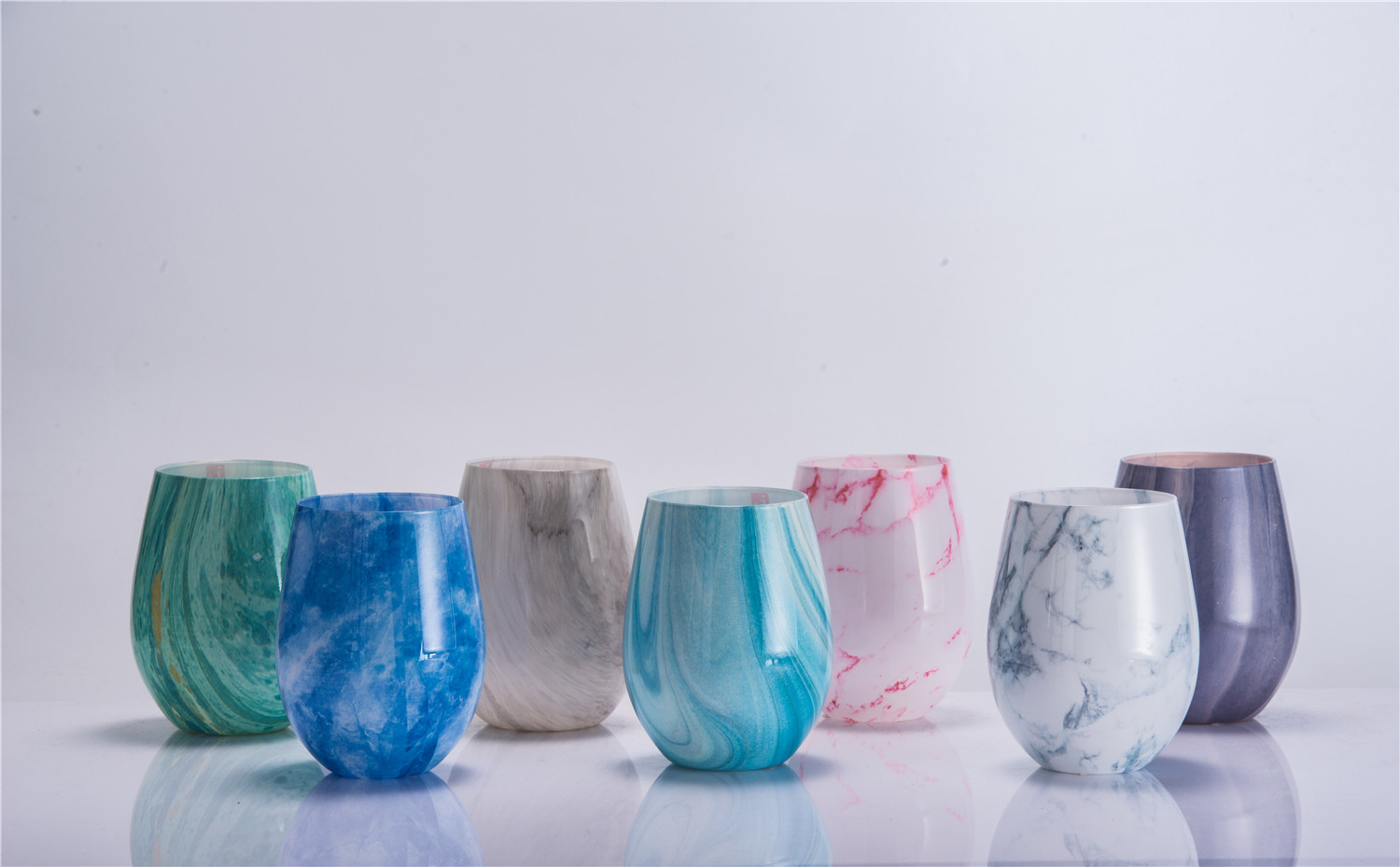 Marble stemless wine glass