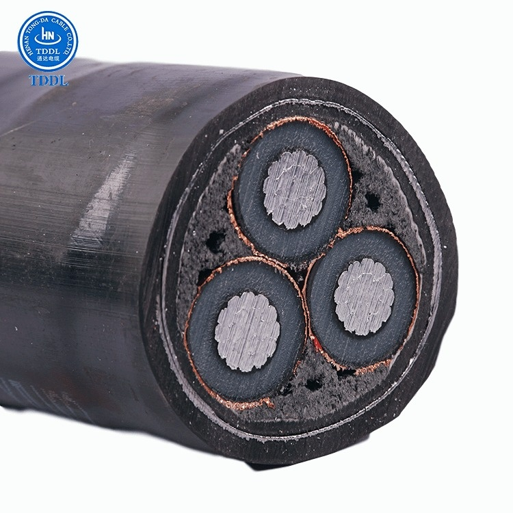 Aluminium conductor, XLPE insulated, Copper Tape screened, PVC sheathed medium voltage power cable