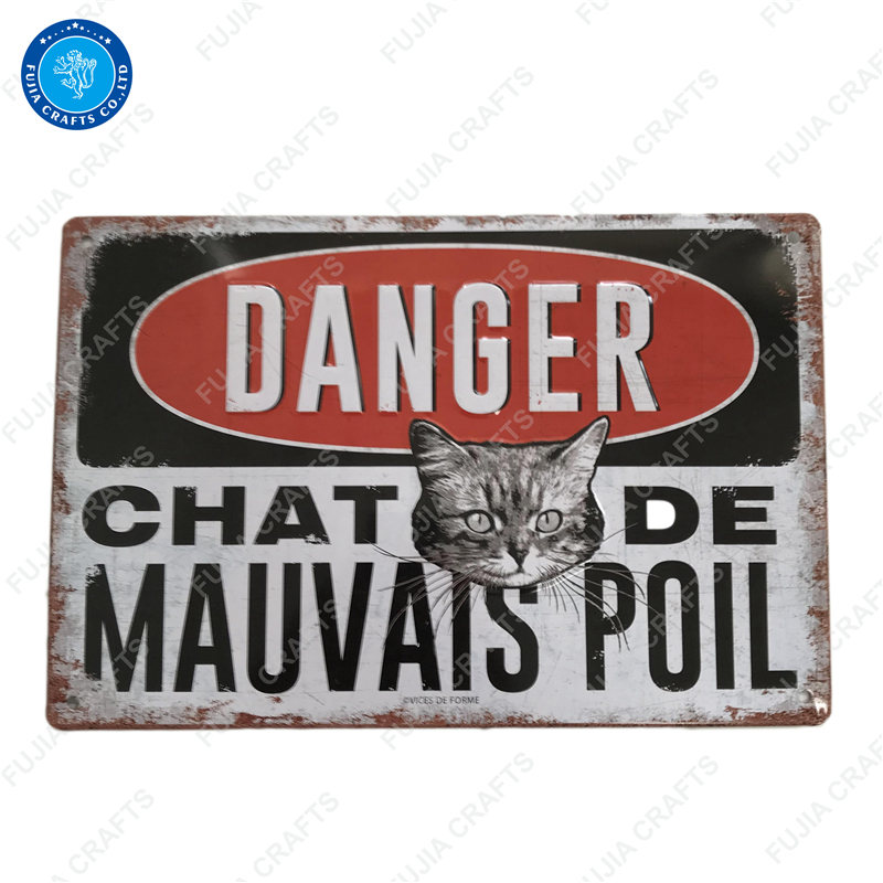 Customize Danger warning sign vintage metal tin sign