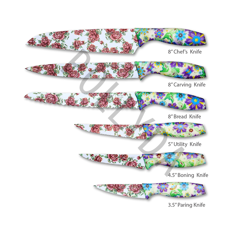 Non-stick knife w/coating pp handle kitchen knife J71