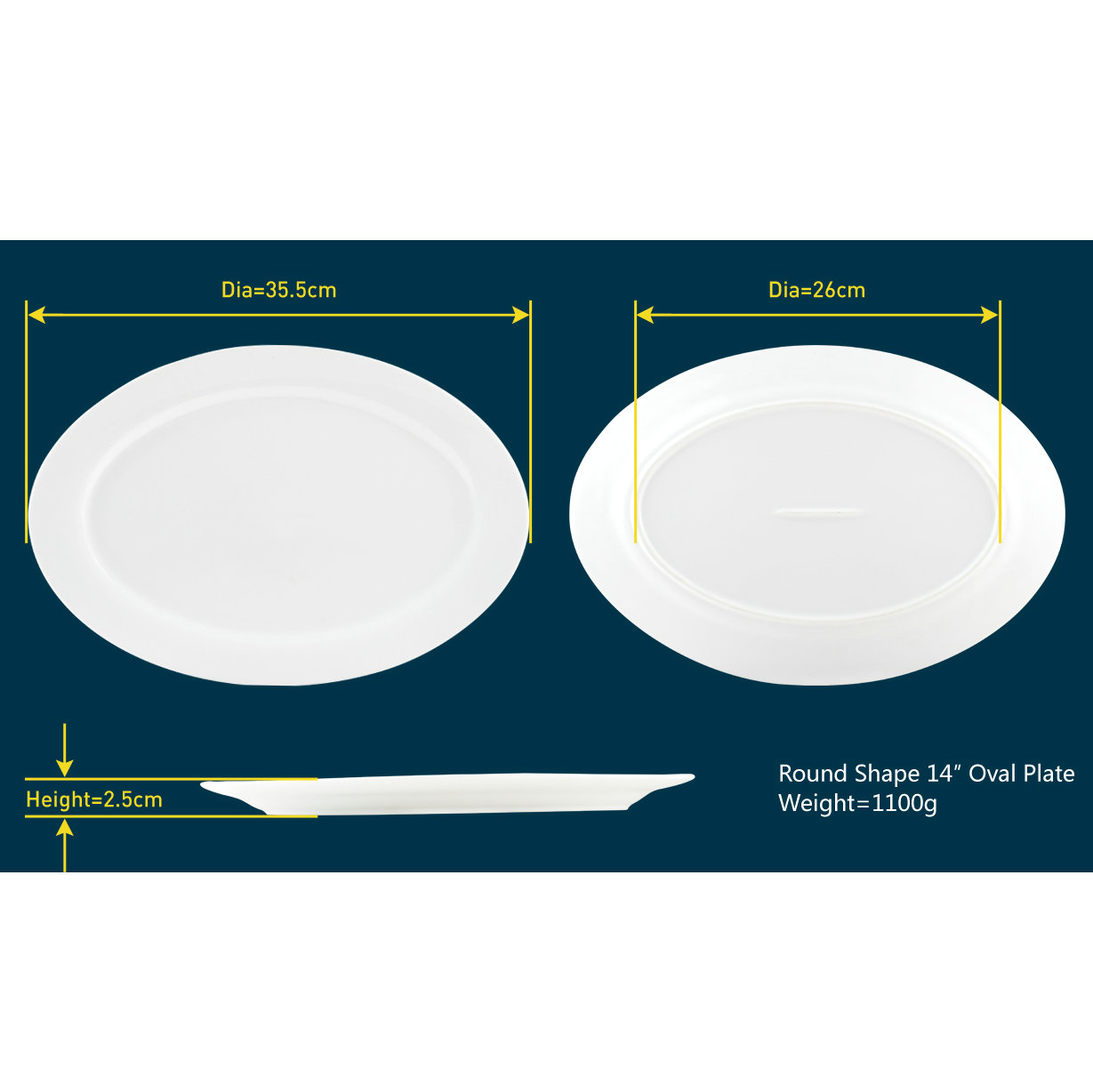 Round 14" Oval Plate