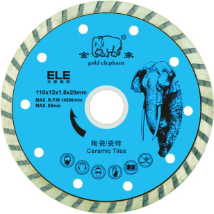 Gold Elephant 4-1/2 inch diamond turbo blade for ceramic tiles