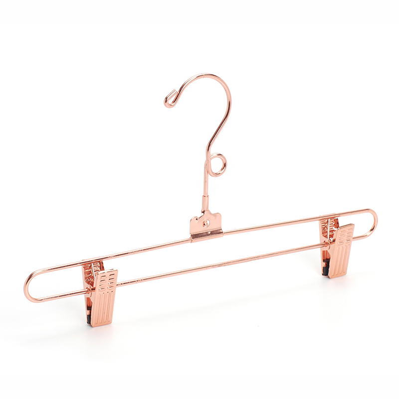 Rose copper metal hanger deluxe pants hanger with clips