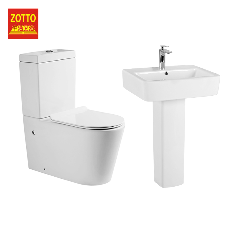 Washdown two piece toilet 4 inch big hole sanitary ware wc