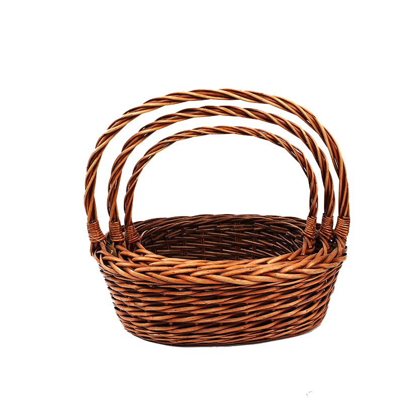 1ACustomize Wholesale Willow Gift Packing Handmade Woven Fruit Storage Christmas Natural Wicker Basket Cheap Handmade bamboo Willow Best Sellers linyi linshu Shandong