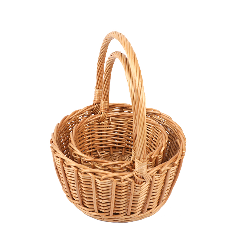 Customize Wholesale Willow Gift Packing Handmade Woven Fruit Storage Christmas Natural Wicker Basket