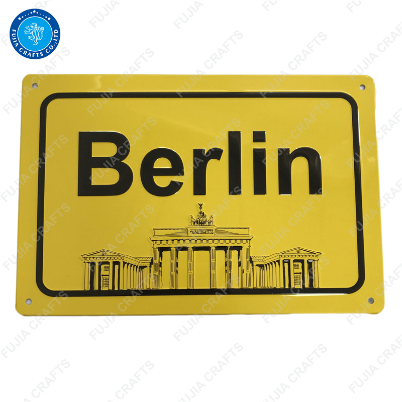 Germany Berlin Style Raised Tin Sign Embossed Sign Metal Plate