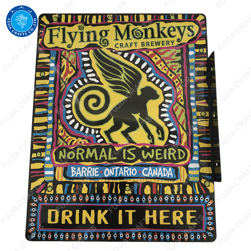 Double side CMYK printing Sign round edge hanging advertising tin board metal decor aluminum sign
