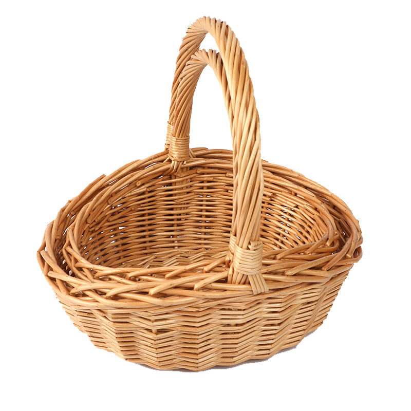"1ACustomize Wholesale Willow Gift Packing Handmade Woven Fruit Storage Christmas Natural Wicker Basket Cheap Handmade Willow Best Sellers linyi linshu Shandong