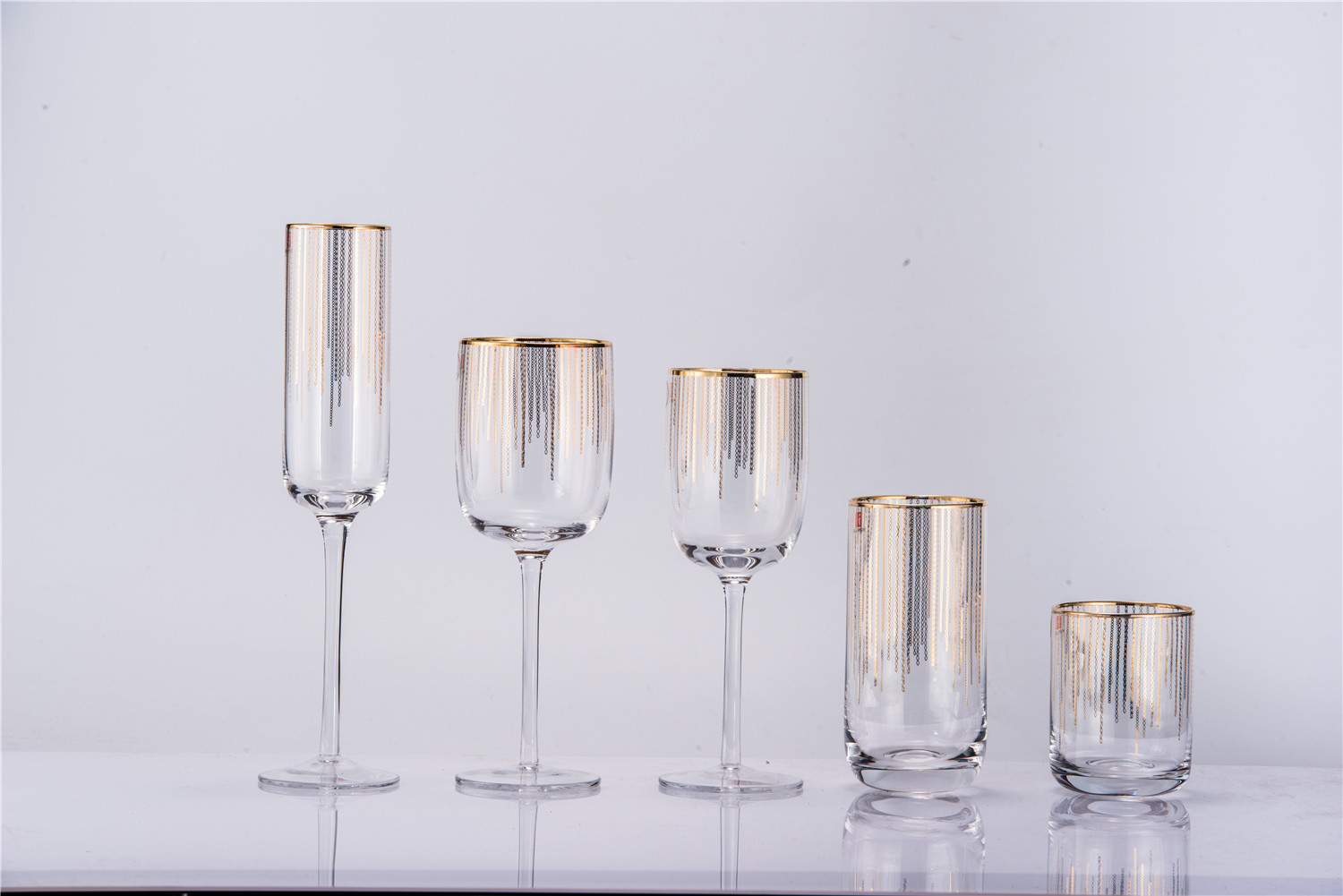 Gold Decal Wine Glases