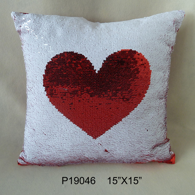 Heart Sequin Pillow