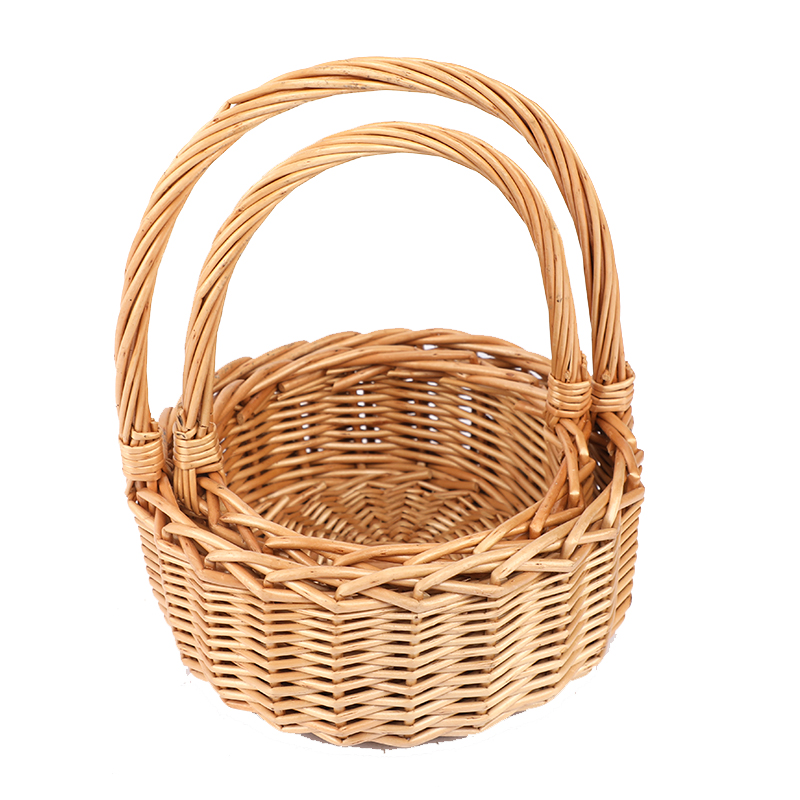 Customize Wholesale Willow Gift Packing Handmade Woven Fruit Storage Christmas Natural Wicker Basket