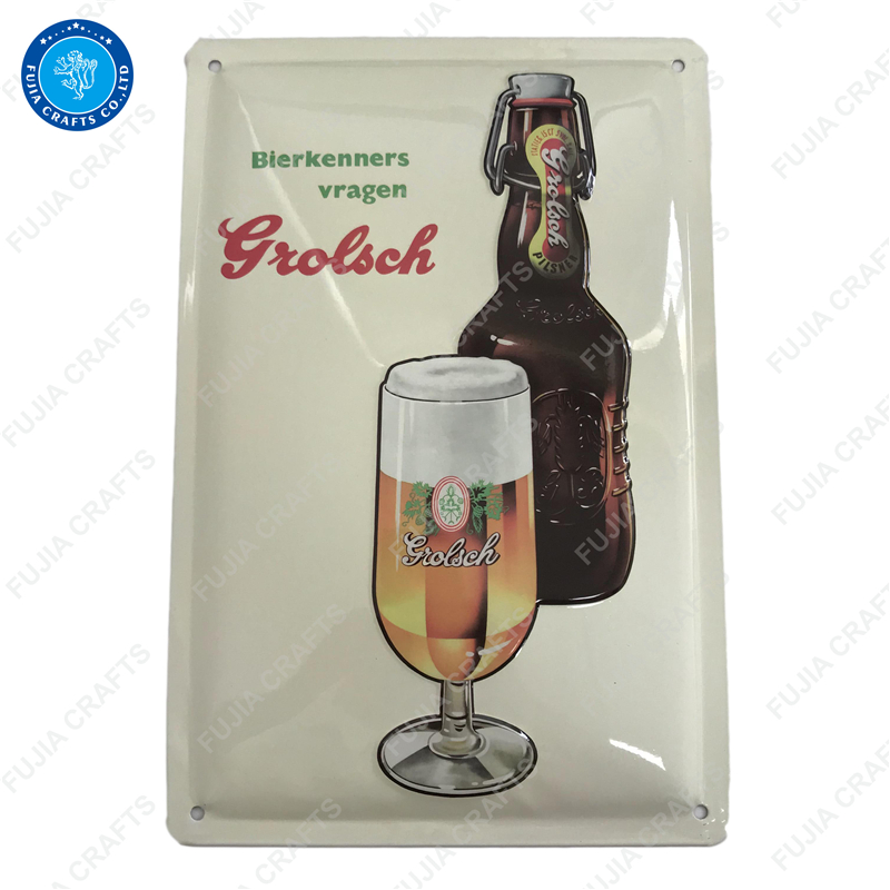 Wholesale Wall decorations factory made embossed sign dome effect metal tin sign
