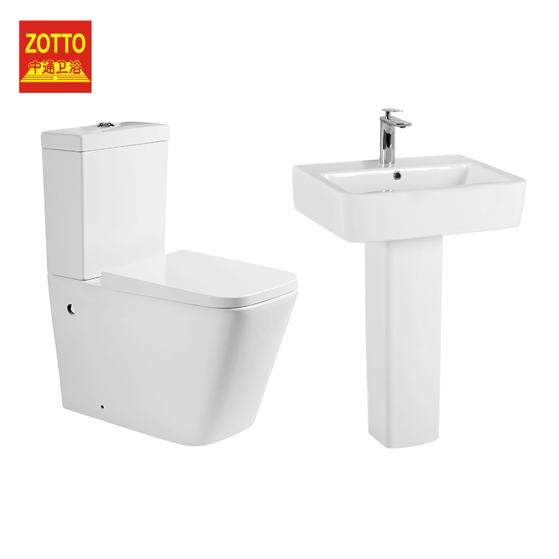 Washdown two piece toilet 4 inch big hole sanitary ware wc