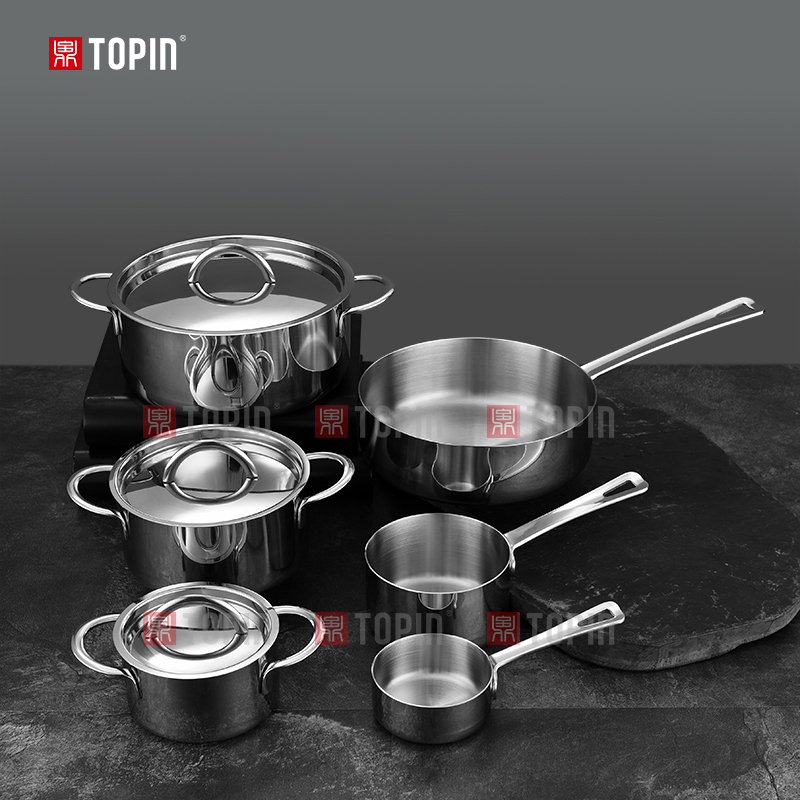 Topin stainless steel 9pcs pot set