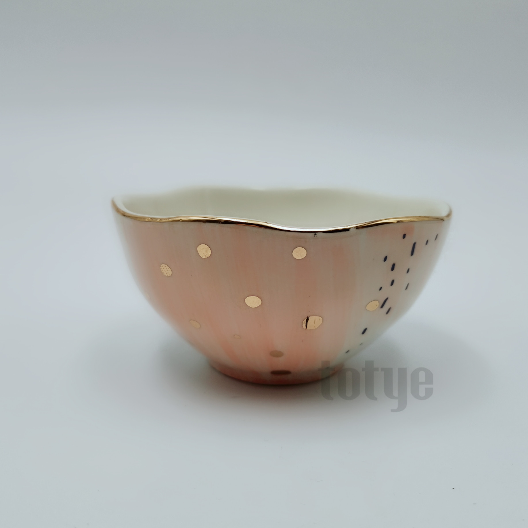 stoneware handpaint serving bowl