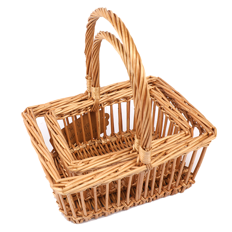 Customize Wholesale Willow Gift Packing Handmade Woven Fruit Storage Christmas Natural Wicker Basket