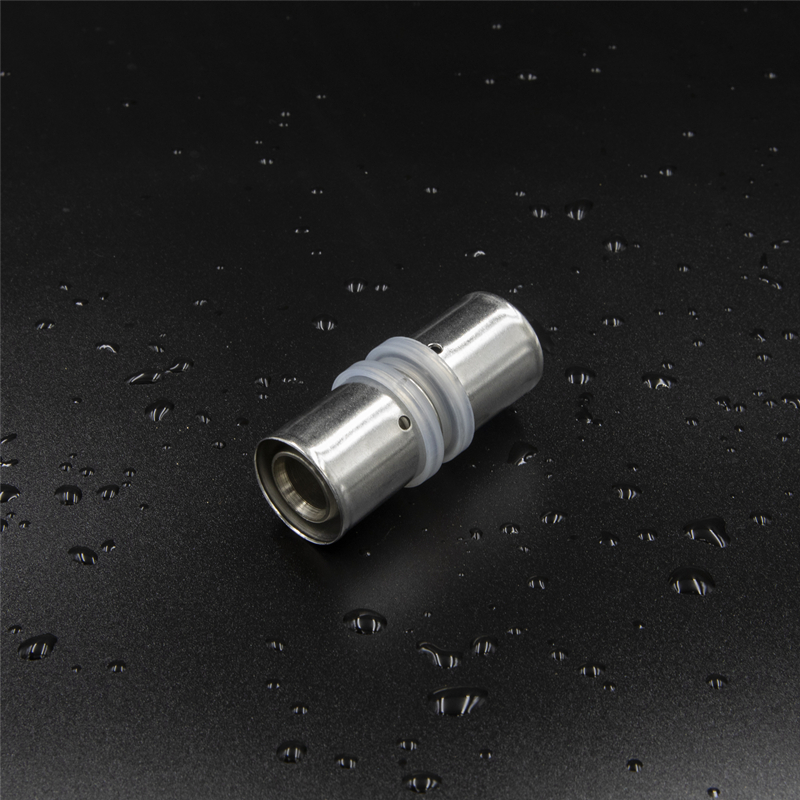 Brass Press Fitting Equal Straight Nickel Plated
