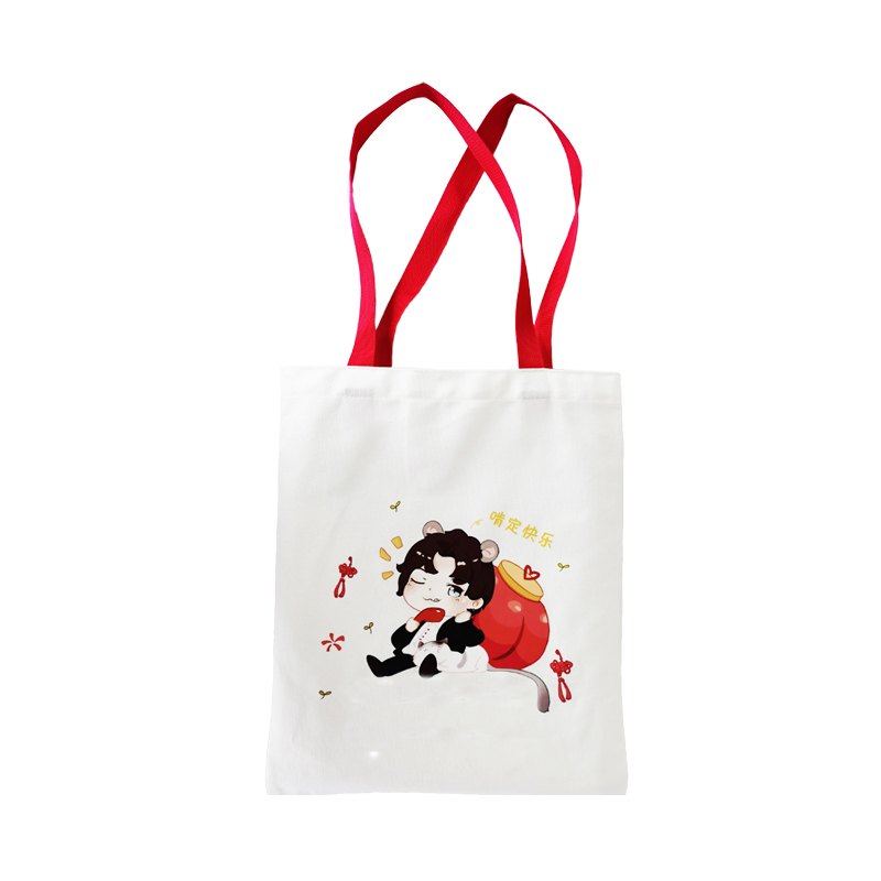 high quality white colorful customized logo cotton canvas handbags