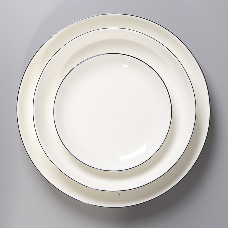 Plate,new bone china,gold rim