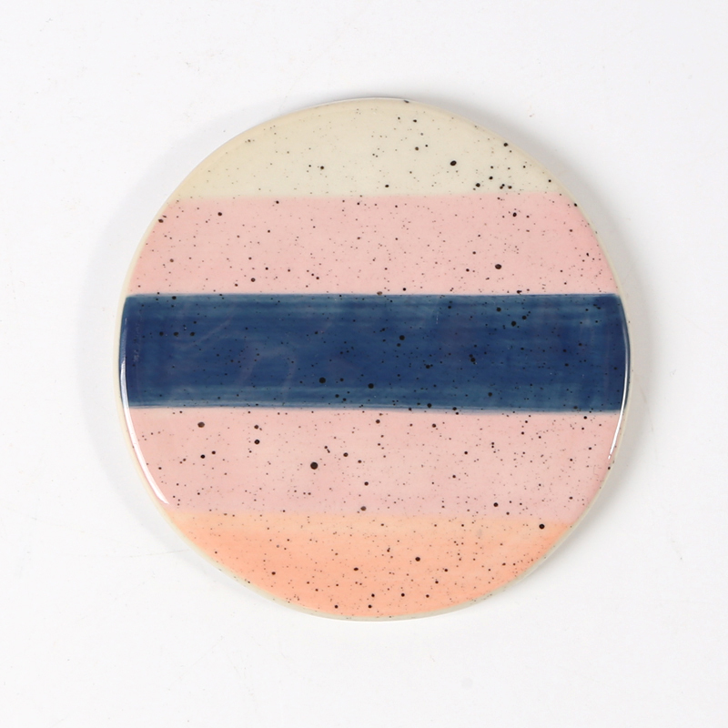 Coaster, hand painted,rainbow and mottled effect