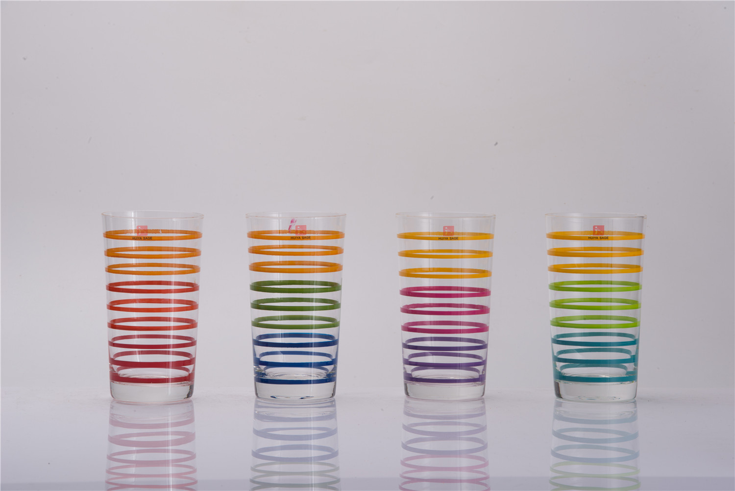 Hand painted stripe Hiball glasses