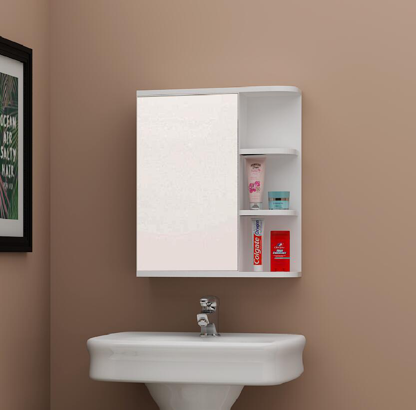 Bathroom Wall Mounted Wood Storage Rack Storage Shelf Cabinet