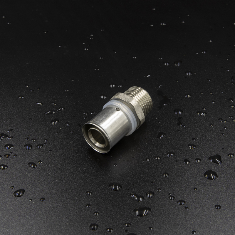 Brass Press Fitting Male Straight Nickel Plated