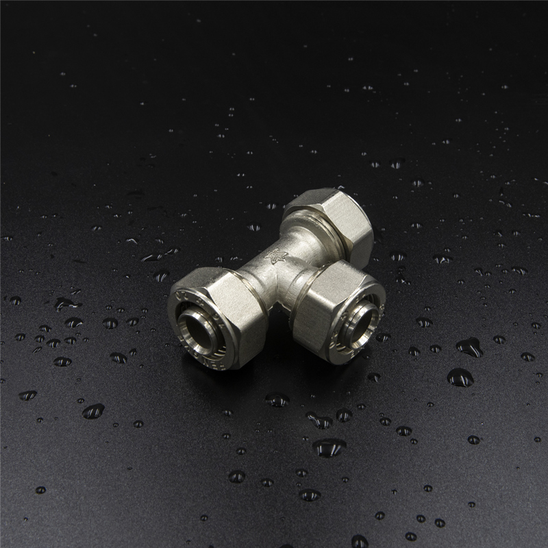 Brass Srew Fitting Equal Tee With Nickel Plated