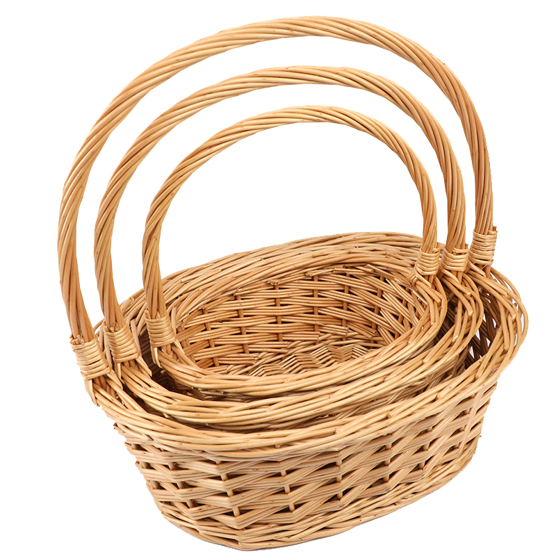 "1ACustomize Wholesale Willow Gift Packing Handmade Woven Fruit Storage Christmas Natural Wicker Basket Cheap Handmade Willow Best Sellers linyi linshu shandong