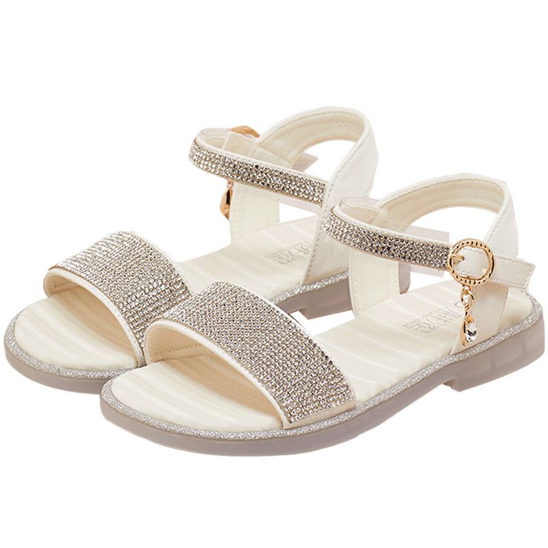 SS 2020 Fashion bling bling Stripe Buckle Ankle girl Sandal